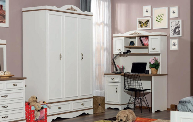 Kleederstang Luxus Klassesch Schaf Schränke Miwwelen Holz Schlofkummer Schief Wäiss