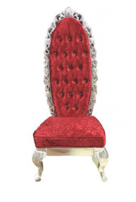 Rouden Troun Fauteuil Kinnekräichen Gepolsterten Sëtz Antik Stil Stull Chesterfield Design