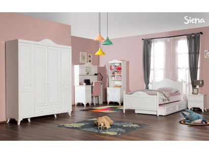 Kannerzëmmer Holz Jugendzëmmer Bett Nuetsdësch Modern Design Miwwelen Nei 2-tlg.