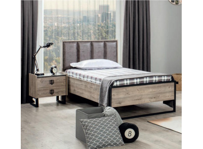 Loft Design Better Schlofkummer Bett Holz mat Polster Kappdeel Bettgestell Neien