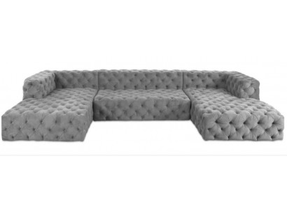 Chesterfield U-Form Sofa Gro XXL Grouss Textil Stoff Couchen Luxus Miwwelen Polster