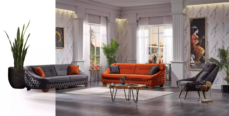 Canapé-Set 3+3+1 Sëtzer Luxus Modern Set Design Canapéë Polster Chesterfield
