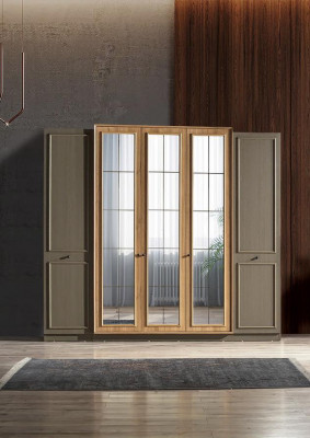 Eleganten Kleederschaf Schlofzëmmer Design Miwwelen Schief Modern Ariichtung