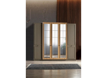 Eleganten Kleederschaf Schlofzëmmer Design Miwwelen Schief Modern Ariichtung