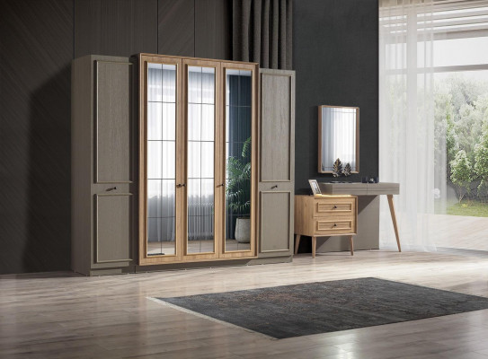 Eleganten Kleederschaf Schlofzëmmer Design Miwwelen Schief Modern Ariichtung