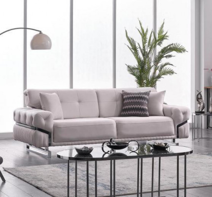 Wunnzëmmer Sofagarnitur Dräisëtzer Fotell Luxus Couch Set 3+1 Sëtzer