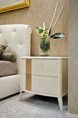 Bett + 2x Nuetsdësch 3 tlg Schlofkummer Set Modern Design Luxus Klassesch Miwwelen