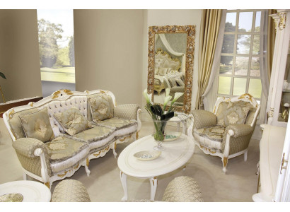 Klassesch Barock Rokoko Drësëtz Sofa 3 Sëtz Couch Polstersofas Couchen