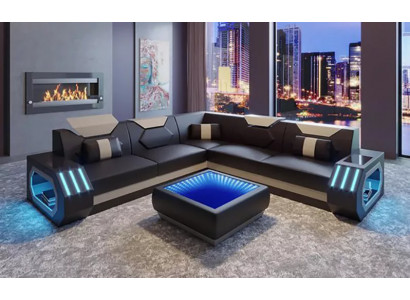 Ecksofa Liederpolster Design Wunnzëmmer Eckcouch Couch Sofa L Form Wunnlandschaft