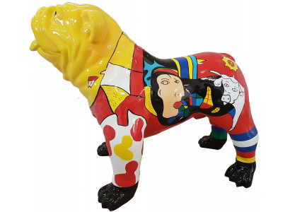 Design Figuren Skulpturen Modern Bulldogge Skulptur Deko Gaart Nei Dekoratioun
