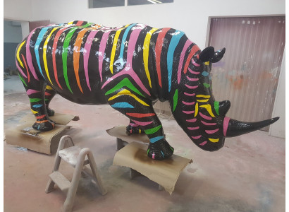 Abstrakt Figur Statu Gaartefiguren Dekoratioun Statuen Skulpturen Nashorn Nei