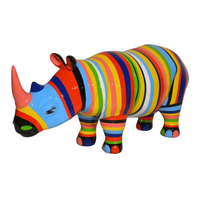 Designerfigur, Statue Modern Figuren Dekoratioun Nashorn Gaart Skulpturen Neien