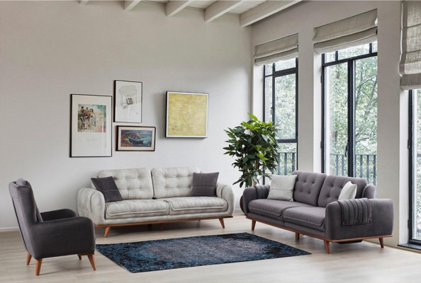 Chesterfield Still Relax Club Sofa Einsëtzer Couch Polster Miwwelen Braun