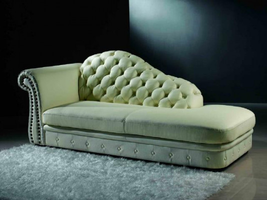 Chaiselounge Chesterfield Leef Chaise Sofa Lounge Sëtz Leef 230cm