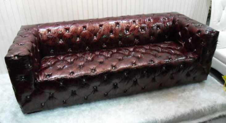 Sofa Chesterfield 3-Sëtz Luxus Couch Bruin Sofas Ledersofa 250cm