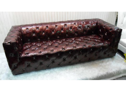 Sofa Chesterfield 3-Sëtz Luxus Couch Bruin Sofas Ledersofa 250cm