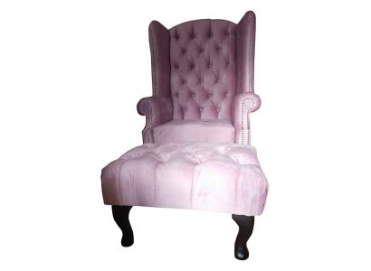 Chesterfield Ouerensëtz Hocker Samt Rosa Sëtz Lounge Relax Lounge Club
