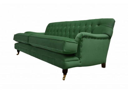 Chesterfield Sofa 3 Sëtzer Stoff Canapé Polster Sofas Textil Dräisëtzer