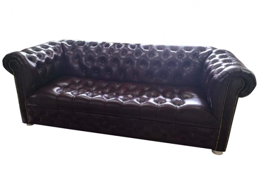 Chesterfield Sofa 3 Sëtz Ledersofa Couch Braun Modern Sofas 230cm
