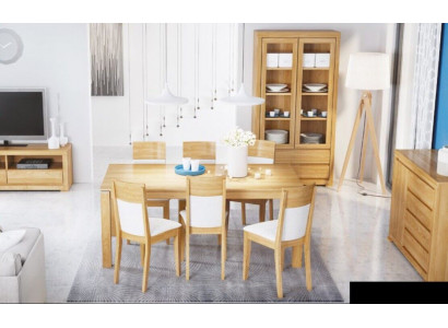 Iessdësch Holz Still 6x Lenstull Grupp Iesszëmmer Set Stull Set Dësch Nei Garnitur