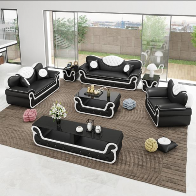 Komplett Set Sofagarnitur 7 Stéck. Sitz Sideboard Design Wunnzëmmer Grupp Garnitur
