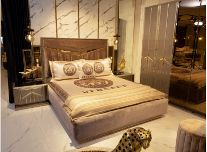 Schlofzëmmer Bett 2x Nuetsdëscher Luxus Better Set Komplett Design Miwwelen 3 Deeler.
