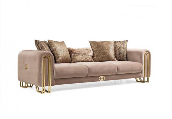 Designer Canapéë Polster Sofa Sofae 3 Sëtz Dräisëtzer Stoffssofa Wunnenzëmmer Neit