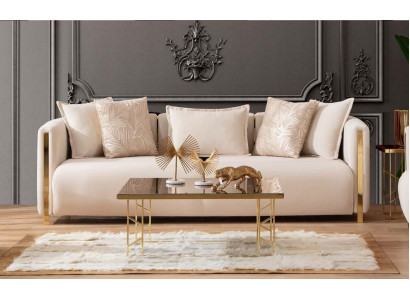 Dreiplazeg Canapé Polster Luxusmiwwelen Modern Canapé 3 Plazen Textil Couch 245cm