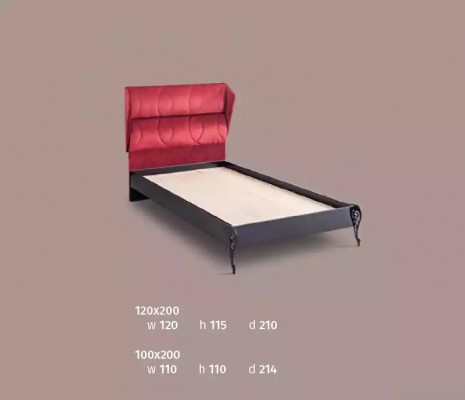 Design-Bett Kannerbett faarweg modern Jugendbett Holzmiwwel 120x200cm