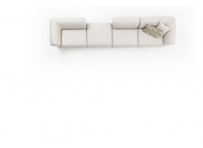 Beige Sofa Wunnzëmmer Modernen Stil Sofa 6 Sëtzer Miwwelen Textil 430cm