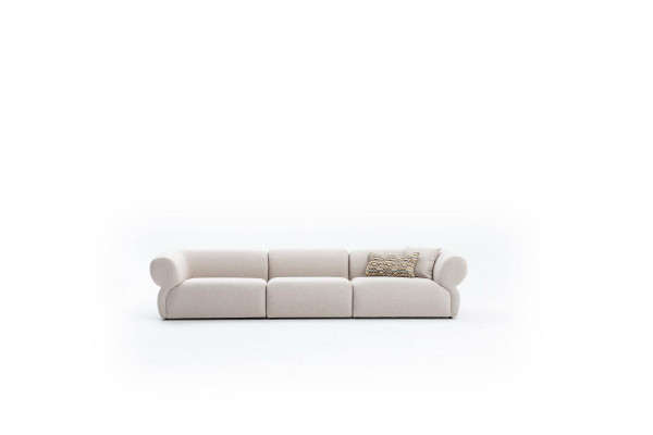 Sofa 5 Sëtzer Beige Luxus Wunnzëmmer Couch Modern Stil Sofa Grouss XXL Sofas