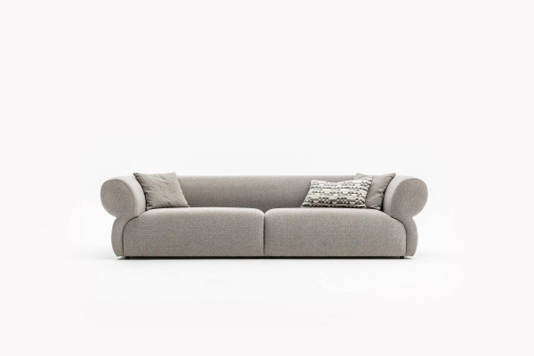 Sofa 3 Sëtzer Beige Sofa Luxus Wunnzëmmer Modern Design Polsterstoff Nei