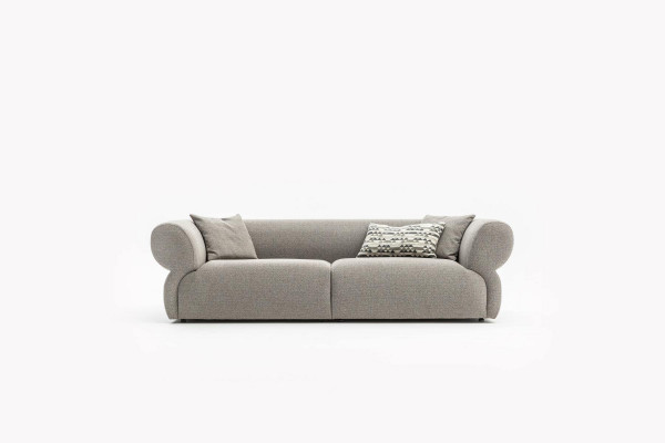 Sofa 3 Sëtzer Beige Sofa Luxus Wunnzëmmer Modern Design Polsterstoff Nei