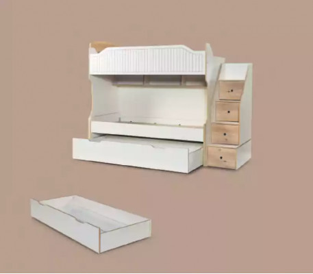Stéckbett Kannerbett Héichbett Duebelbett Kannerzëmmer Wäiss Bett