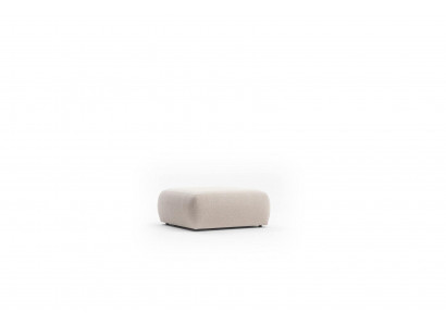 Hocker Beige Wunnzëmmer Polster Textil Miwwelen Miwwelen Ottomane Canapé