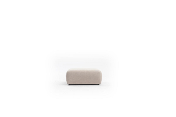 Hocker Beige Wunnzëmmer Polster Textil Miwwelen Miwwelen Ottomane Canapé