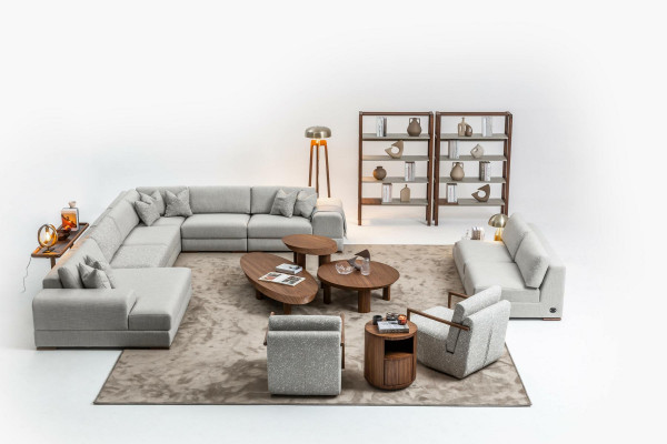Fotell Wunnzëmmer Miwwelen Design Modern Polster 1 Sëtz Relax Gro Club