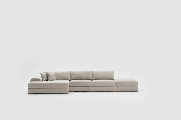 Ecksofa L-Form Wunnzëmmer Gepolstert Textil Sofar Modernen Design Luxus 415 x 150