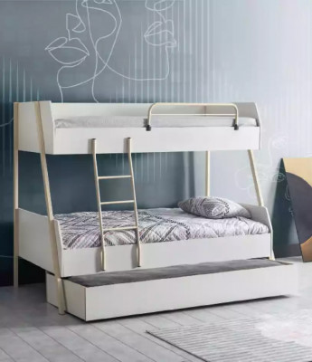 Jugendbett Wäiss Kannerbett Design Modern Bett Kannerszëmmer Miwwelen