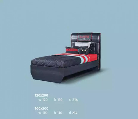 Designer Better Kannerbett Jugendbett Holzmobilier mat mëller 120x200cm