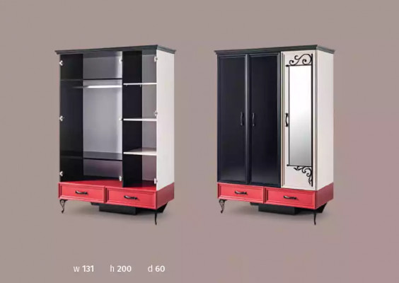 Kanner Schlofkummer Rout-Schwaarz Klassesch Komplettzëmmer Schaf Bett