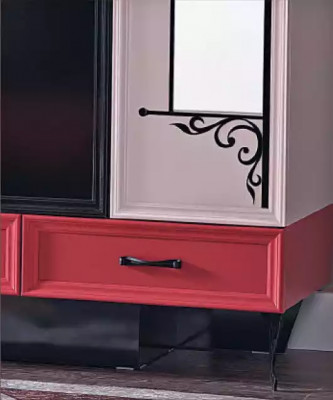 Kanner Schlofkummer Rout-Schwaarz Klassesch Komplettzëmmer Schaf Bett