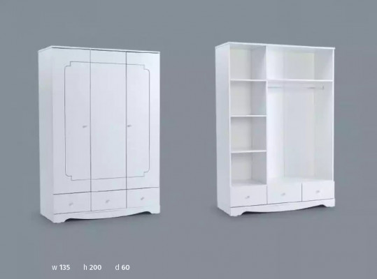 Kand Zëmmer Kannerzëmmer Bett Wäiss Schlofzëmmer Puppelchen Schaf Kommode 3-Stéck.