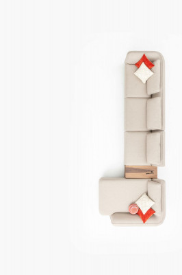 Eckcouch an L-Form Wunnzëmmer Couch Polstersofa Eck Garnitur Stoffcouch