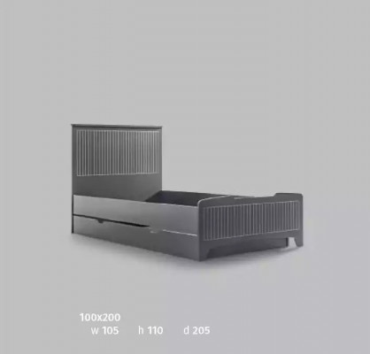 Modern Miwweldesign Kannerbetten Better Bett schwaarz 100x200cm