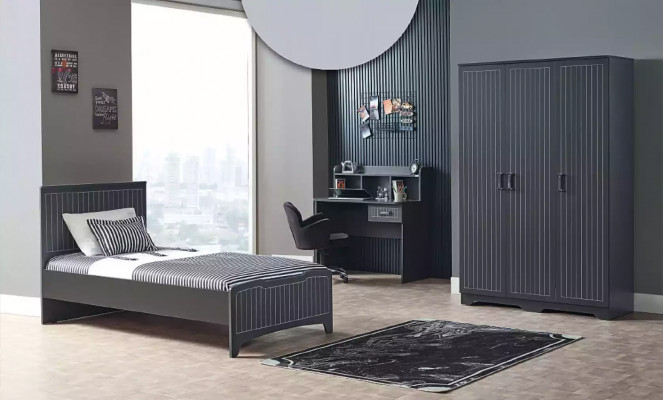 Modern Miwweldesign Kannerbetten Better Bett schwaarz 100x200cm