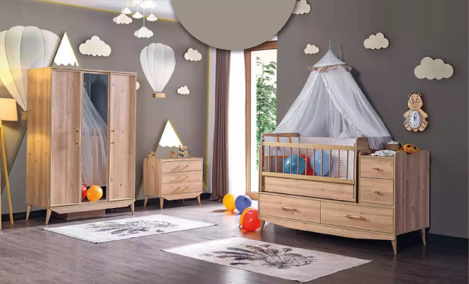 Kandebett Puppelchen Baby Better Klengkand Holzbett Brong mat Regaler