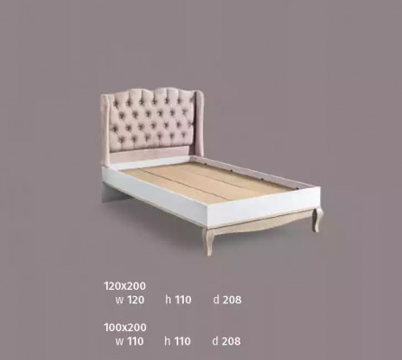 Bettendesign Chesterfield Jugendbett Holzmöbel mat mëllener Polsterung 120x200cm