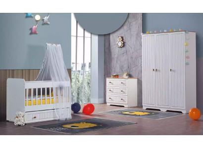 Baby Komplettzimmer Schrank Bett Kinderzimmer Säugling Kommode 3tlg.