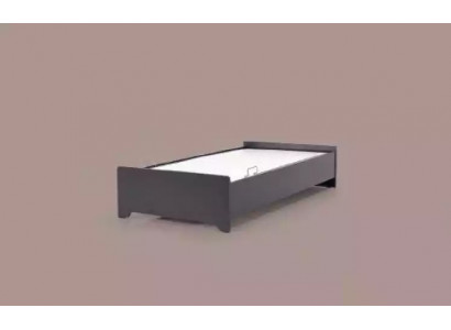 Designerbetter Kannerbett schwaarz Bett Jugendbett Holzmiwwelen 100x200cm